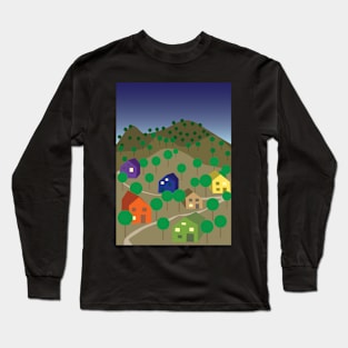 Village night landscape Long Sleeve T-Shirt